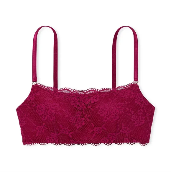 Victoria's Secret Love Cloud Claret Red Lined Wireless Lounge Bra Small DD Cup - Picture 6 of 7